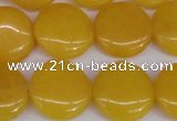 CCN2607 15.5 inches 18mm flat round candy jade beads wholesale