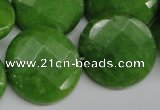 CCN262 15.5 inches 25mm faceted coin candy jade beads wholesale