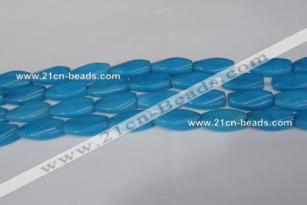 CCN2622 15.5 inches 15*30mm twisted rectangle candy jade beads