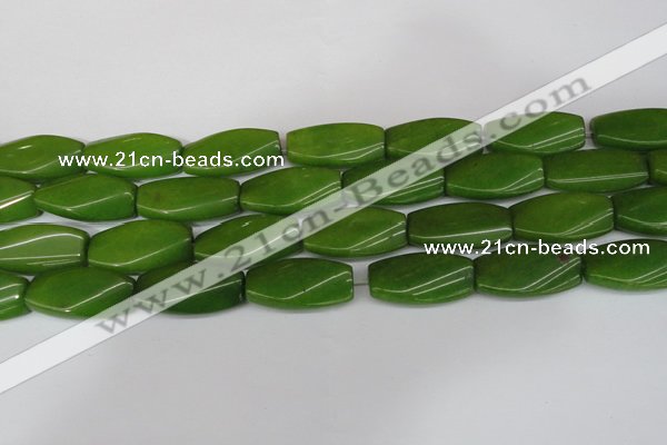 CCN2624 15.5 inches 15*30mm twisted rectangle candy jade beads