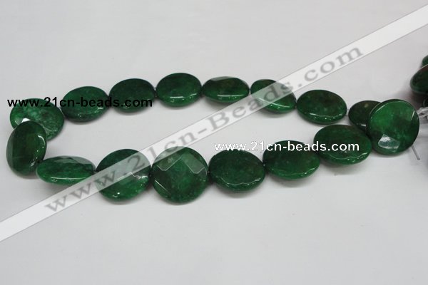 CCN264 15.5 inches 25mm faceted coin candy jade beads wholesale