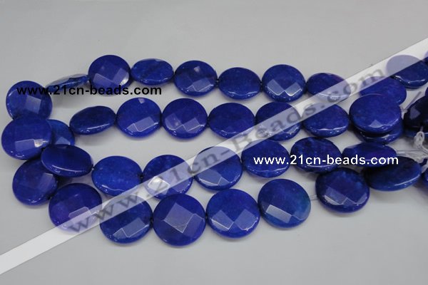 CCN266 15.5 inches 25mm faceted coin candy jade beads wholesale