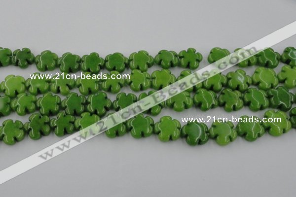 CCN2666 15.5 inches 16mm carved flower candy jade beads wholesale