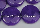 CCN267 15.5 inches 25mm faceted coin candy jade beads wholesale