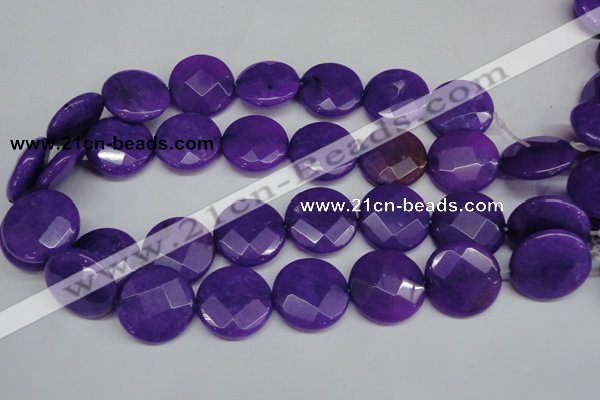 CCN267 15.5 inches 25mm faceted coin candy jade beads wholesale