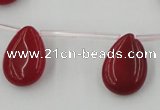 CCN2677 Top-drilled 13*18mm flat teardrop candy jade beads