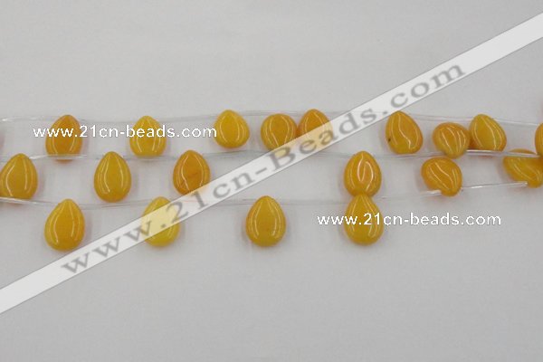 CCN2678 Top-drilled 13*18mm flat teardrop candy jade beads