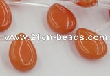 CCN2679 Top-drilled 13*18mm flat teardrop candy jade beads