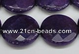 CCN268 15.5 inches 25mm faceted coin candy jade beads wholesale