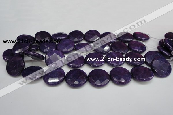 CCN268 15.5 inches 25mm faceted coin candy jade beads wholesale
