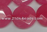 CCN269 15.5 inches 25mm faceted coin candy jade beads wholesale