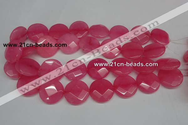 CCN269 15.5 inches 25mm faceted coin candy jade beads wholesale
