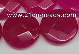 CCN270 15.5 inches 25mm faceted coin candy jade beads wholesale