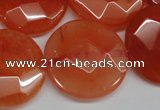 CCN271 15.5 inches 25mm faceted coin candy jade beads wholesale