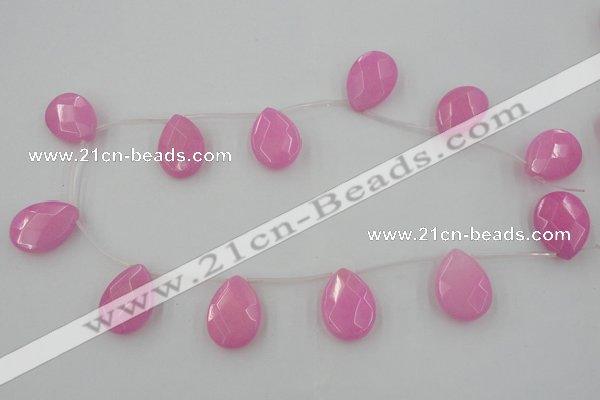 CCN2715 Top-drilled 18*25mm briolette candy jade beads wholesale