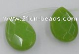 CCN2721 Top-drilled 18*25mm briolette candy jade beads wholesale