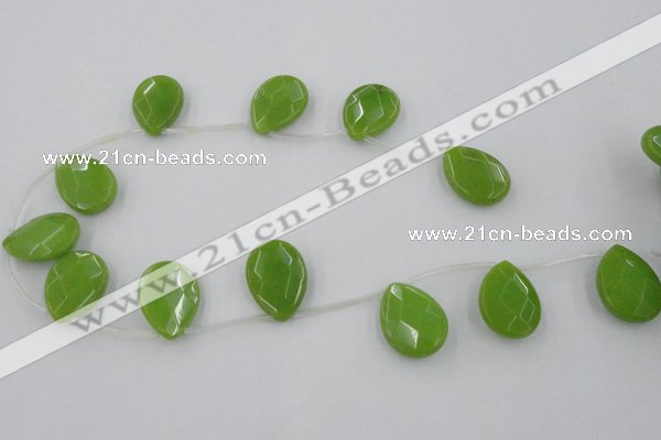 CCN2721 Top-drilled 18*25mm briolette candy jade beads wholesale