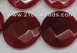 CCN273 15.5 inches 25mm faceted coin candy jade beads wholesale