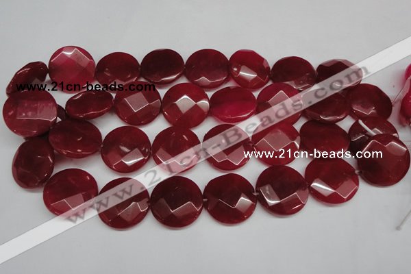 CCN273 15.5 inches 25mm faceted coin candy jade beads wholesale