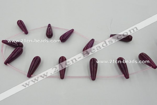 CCN2732 Top-drilled 10*30mm teardrop candy jade beads wholesale