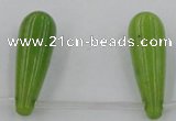 CCN2736 Top-drilled 10*30mm teardrop candy jade beads wholesale