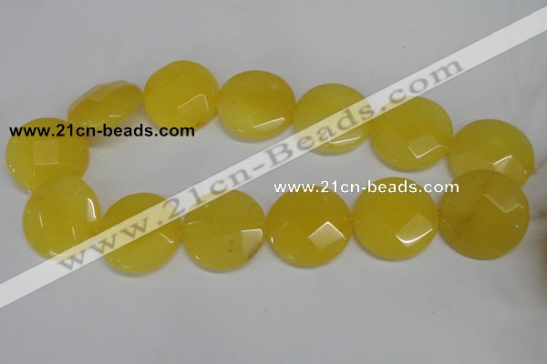 CCN280 15.5 inches 30mm faceted coin candy jade beads wholesale