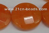 CCN281 15.5 inches 30mm faceted coin candy jade beads wholesale