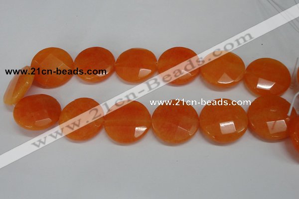 CCN281 15.5 inches 30mm faceted coin candy jade beads wholesale