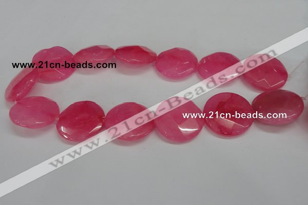 CCN282 15.5 inches 30mm faceted coin candy jade beads wholesale