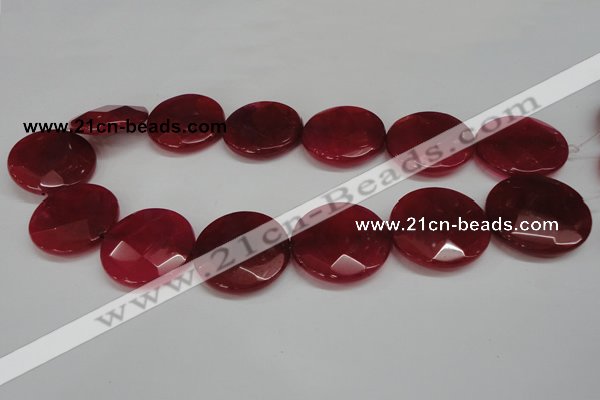 CCN284 15.5 inches 30mm faceted coin candy jade beads wholesale