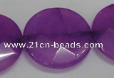 CCN285 15.5 inches 30mm faceted coin candy jade beads wholesale