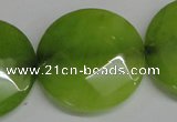 CCN288 15.5 inches 30mm faceted coin candy jade beads wholesale