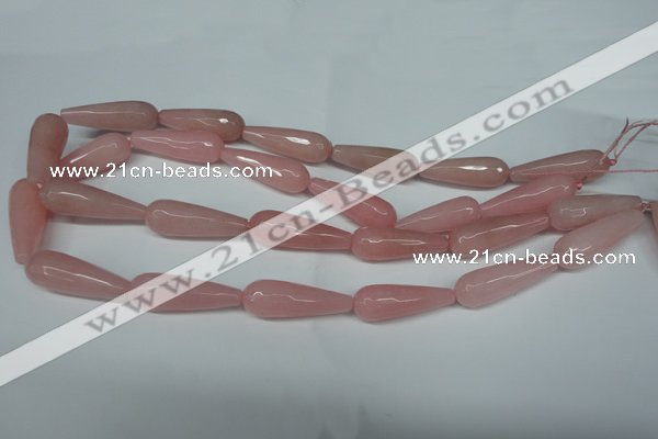 CCN2881 15.5 inches 10*30mm faceted teardrop candy jade beads