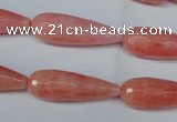 CCN2882 15.5 inches 10*30mm faceted teardrop candy jade beads