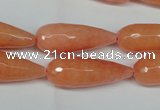 CCN2883 15.5 inches 10*30mm faceted teardrop candy jade beads