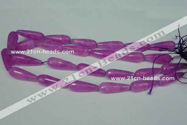 CCN2885 15.5 inches 10*30mm faceted teardrop candy jade beads