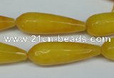 CCN2886 15.5 inches 10*30mm faceted teardrop candy jade beads