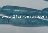 CCN2893 15.5 inches 10*40mm faceted teardrop candy jade beads