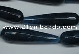 CCN2895 15.5 inches 10*40mm faceted teardrop candy jade beads