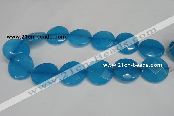 CCN290 15.5 inches 30mm faceted coin candy jade beads wholesale