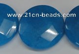 CCN291 15.5 inches 30mm faceted coin candy jade beads wholesale