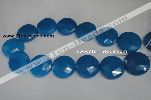 CCN291 15.5 inches 30mm faceted coin candy jade beads wholesale