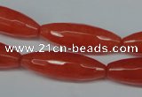 CCN2910 15.5 inches 10*30mm faceted rice candy jade beads