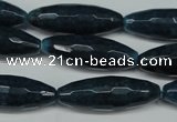 CCN2915 15.5 inches 10*30mm faceted rice candy jade beads