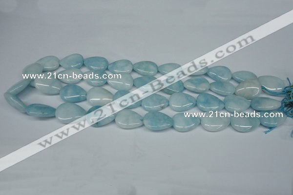 CCN2946 15.5 inches 15*20mm flat teardrop candy jade beads