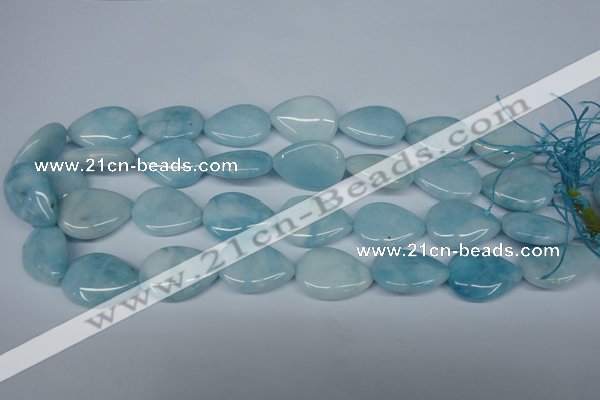 CCN2947 15.5 inches 18*25mm flat teardrop candy jade beads