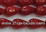 CCN3003 15.5 inches 10*15mm faceted teardrop candy jade beads