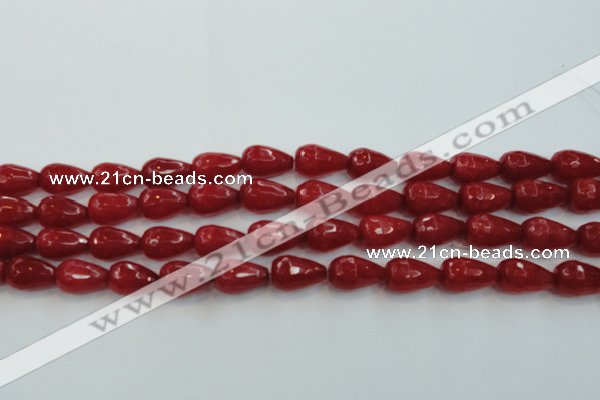 CCN3003 15.5 inches 10*15mm faceted teardrop candy jade beads