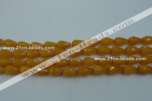 CCN3006 15.5 inches 10*15mm faceted teardrop candy jade beads