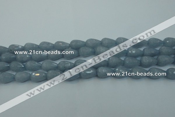 CCN3007 15.5 inches 10*15mm faceted teardrop candy jade beads